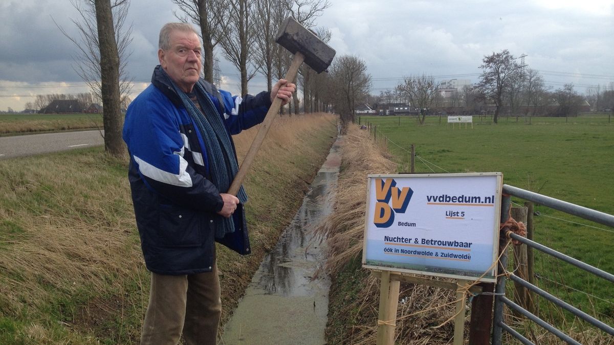 Gemeentebelangen Bedum verwijdert VVD-bord