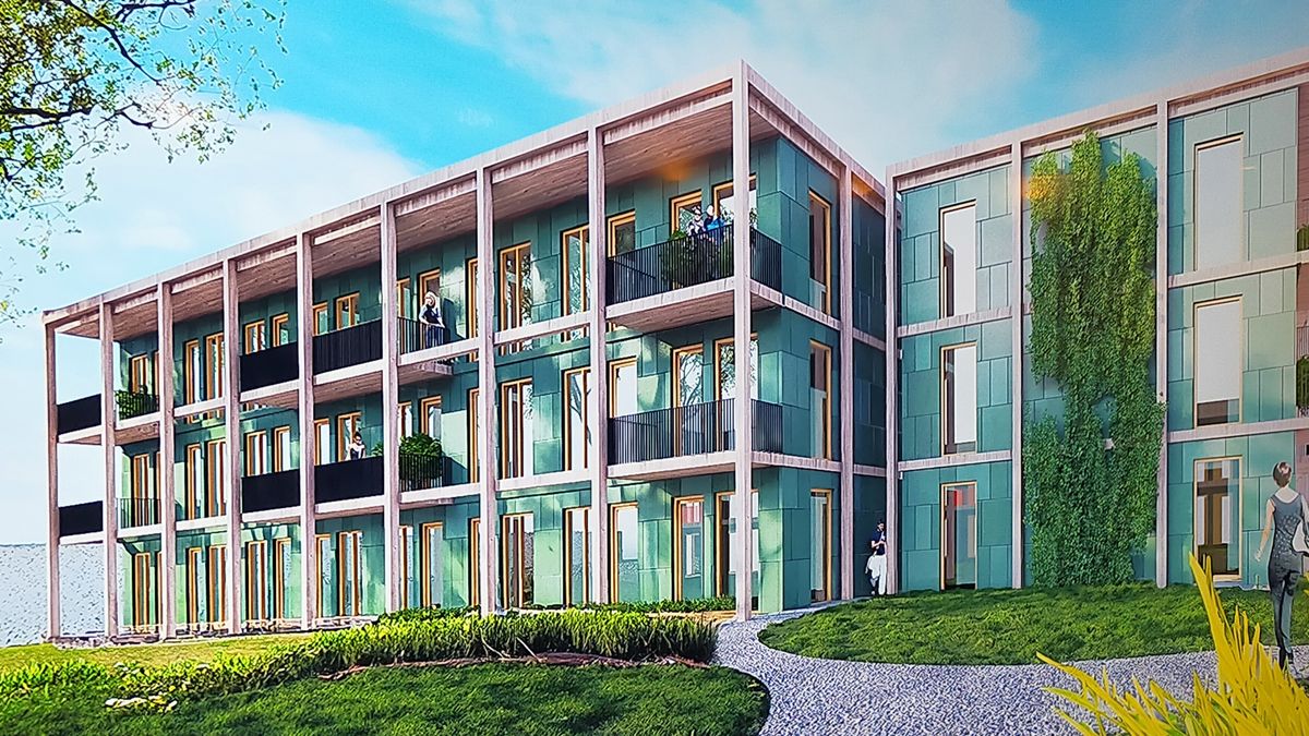 Dit is het voorlopige ontwerp van modulaire woningen in Zierikzee