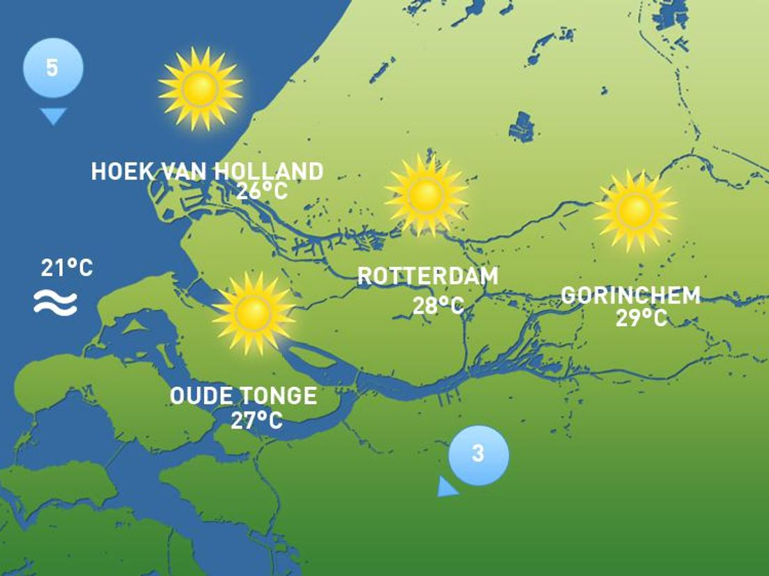 Het weer van zondag 12 juli.