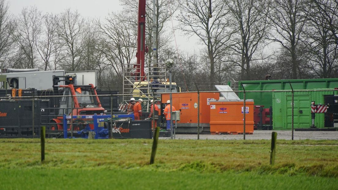 Gasproducent Vermilion aan het werk op de grens van Drenthe en Overijssel (Rechten: RTV Drenthe/Andries Ophof)