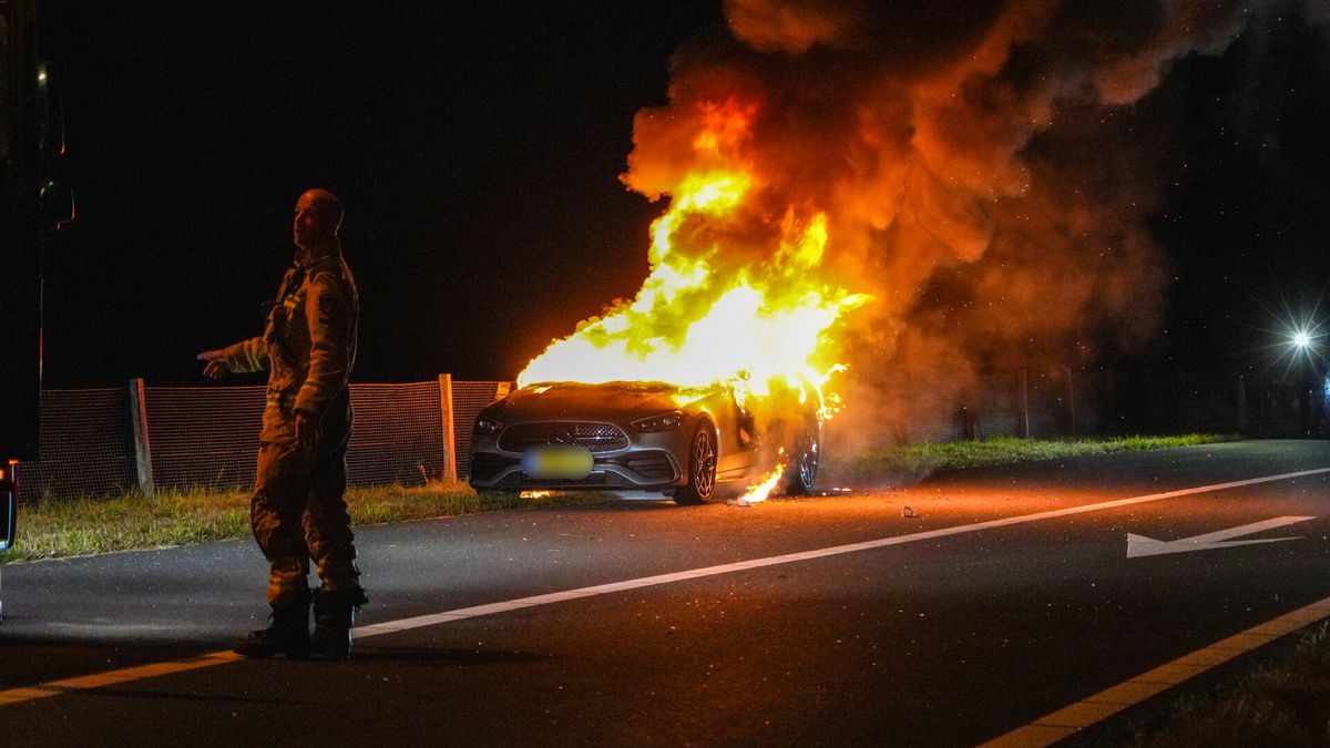 Car Fire on A37 Near New Amsterdam Causes Panic and Traffic Jam