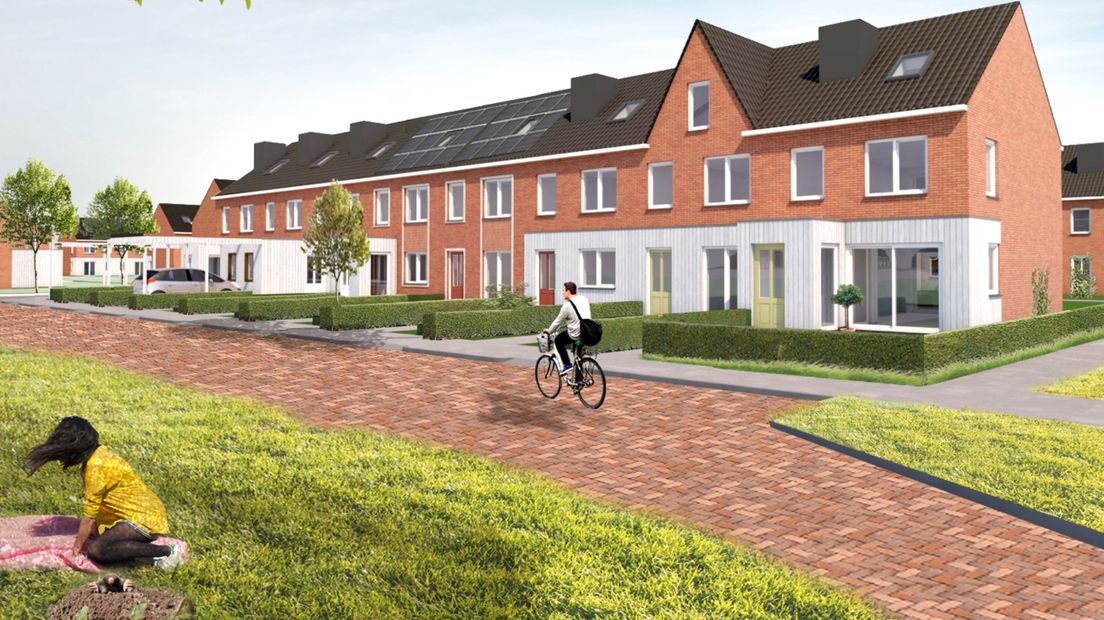 Impressie van de nieuwbouwwoningen in de wijk Opwierde-Zuid in Appingedam
