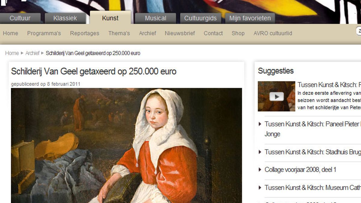 Vondst 'Tussen Kunst en Kitsch' kwart miljoen waard - Rijnmond