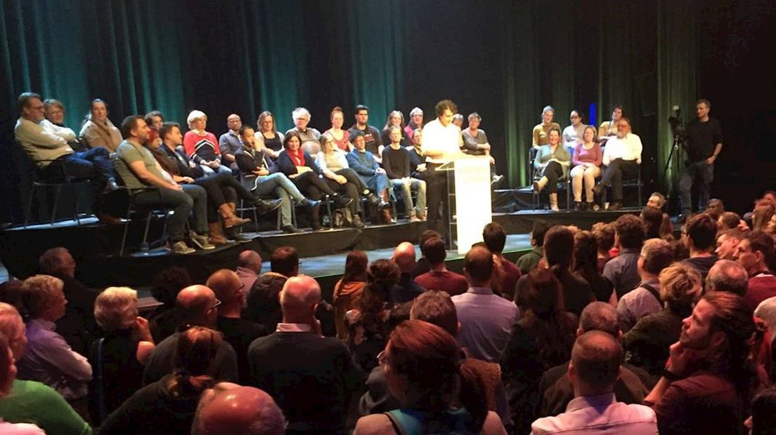 Jesse Klaver spreekt in Hedon Zwolle z'n veto uit over uitbreidingsplannen Lelystad Airport