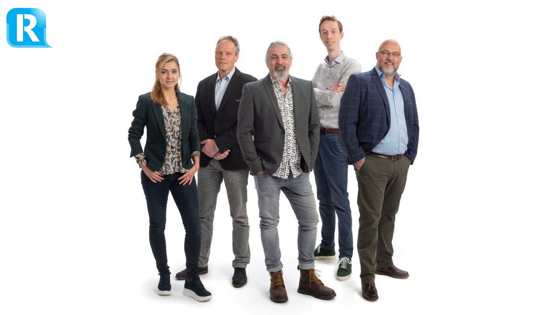 Van links naar rechts: Rosanna Huertas Mulckhuyse, Daan Appels, Erik Roumen, Ties Kuijpers en Egbert Timmer.