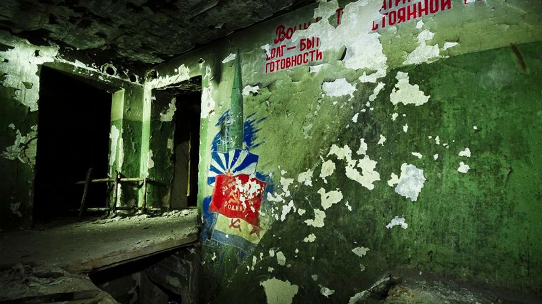 Foto van Martin Bruining van een bunker in de Oekraïne