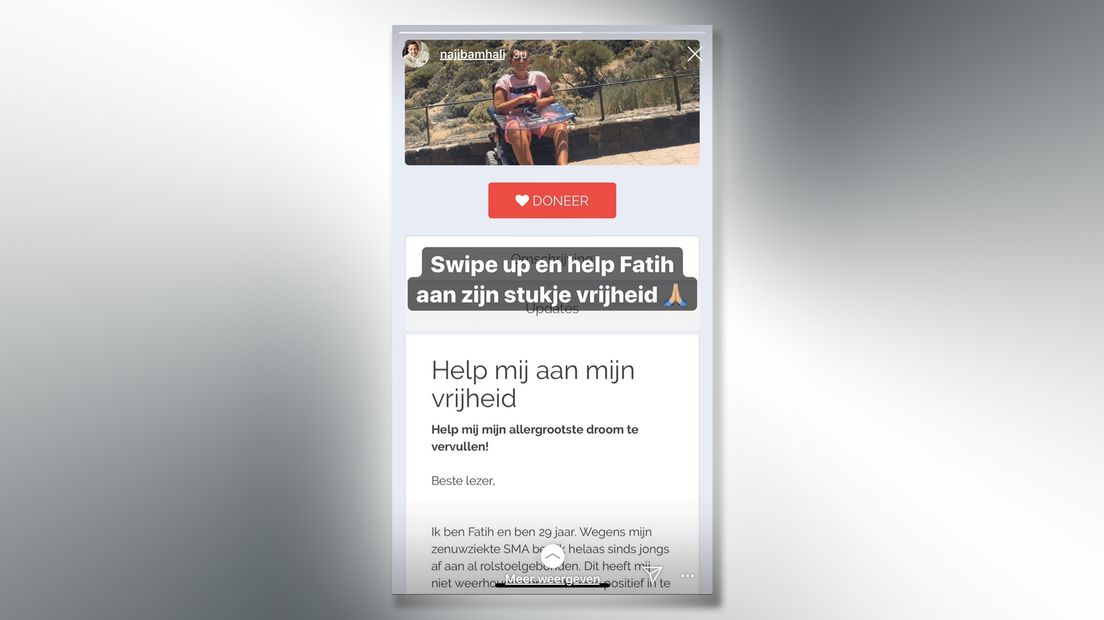 Najib Amhali deelde de crowdfundingsactie