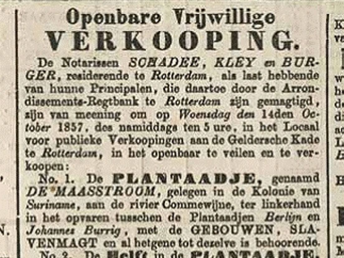 Van Coopstad en Rochussen: Rotterdamse slavenhandelaren in 18e eeuw 1