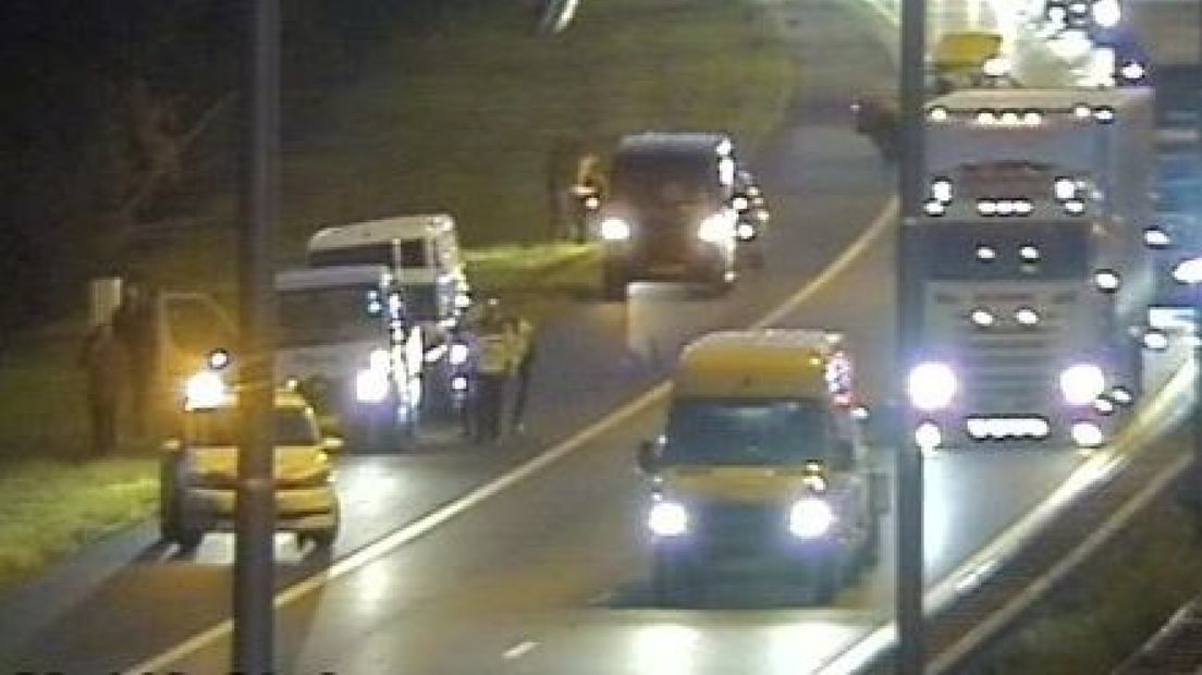 Het ongeluk gebeurde op de A1, even voorbij Barneveld.