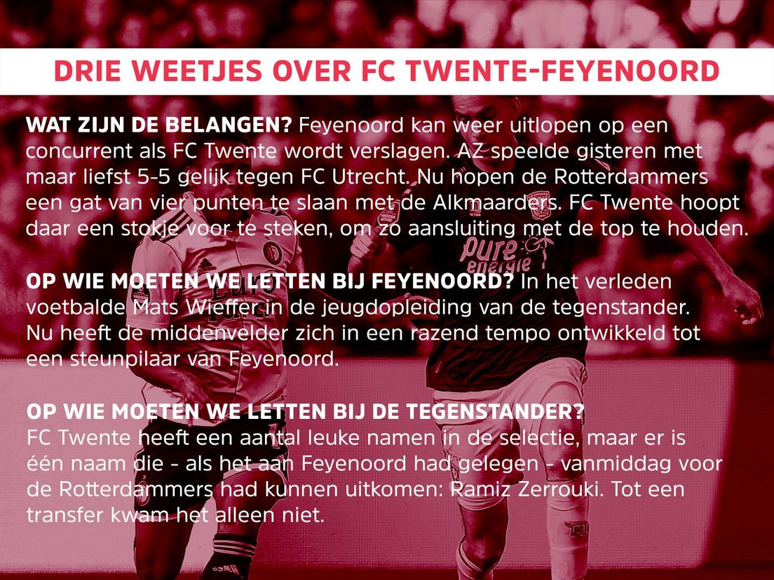 Drie weetjes over FC Twente-Feyenoord
