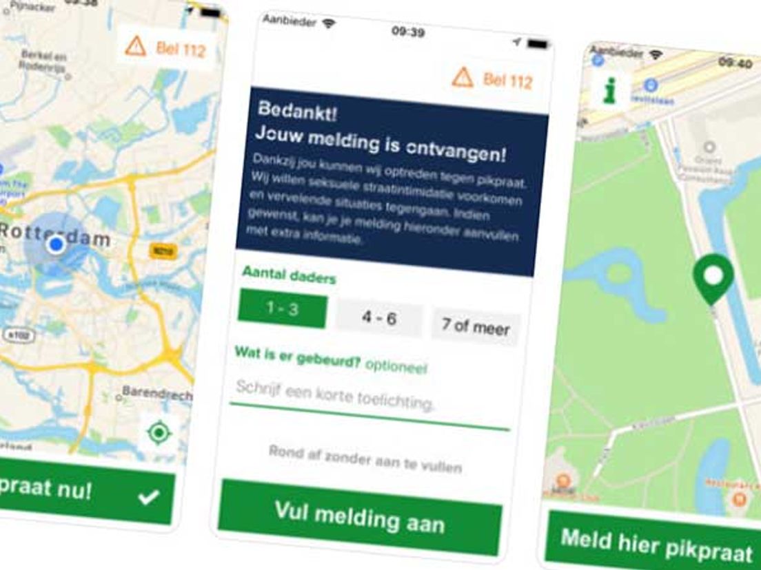 De Rotterdamse app moet pikpraat van de straat krijgen.
