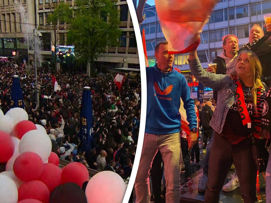 Rotterdam viert feest na de overwinning van Feyenoord
