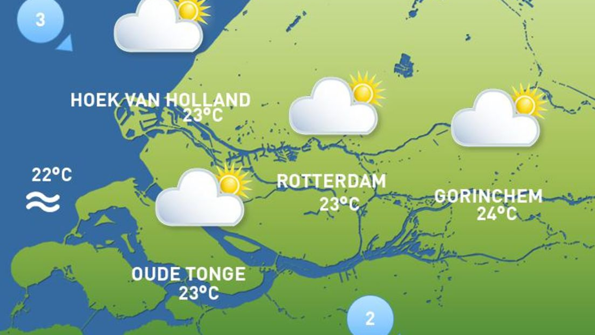 Het weer van zondag 16 augustus.