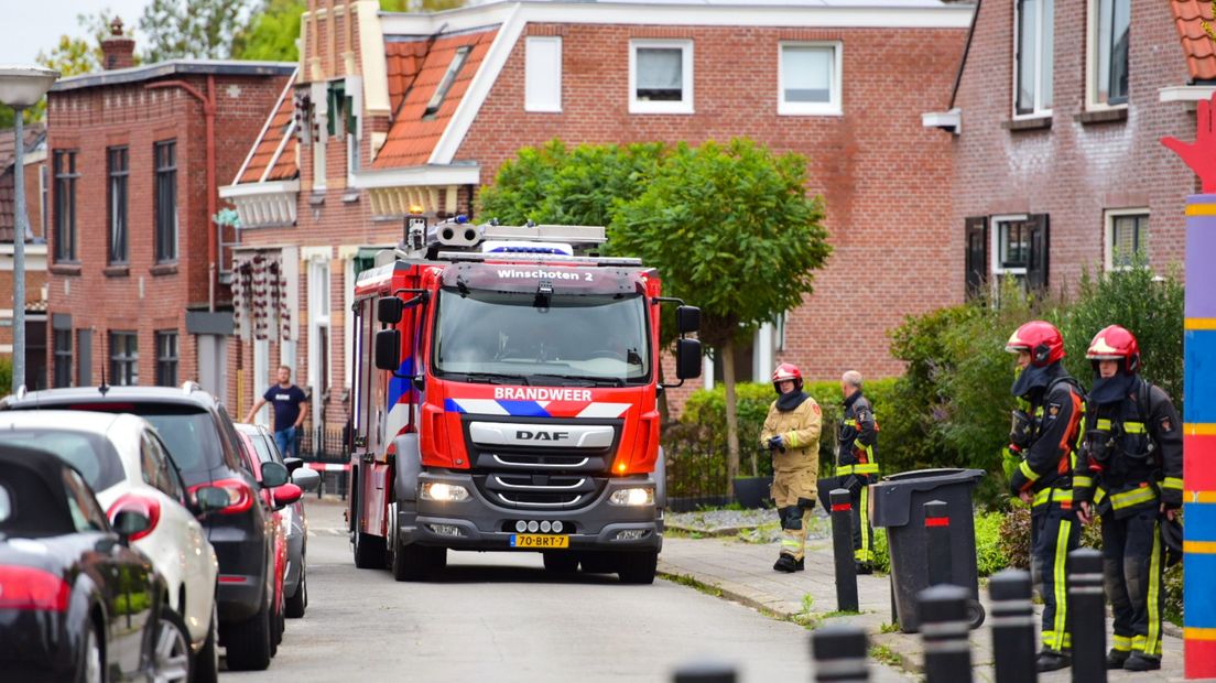 Brandweer in de Hoogstraat in Winschoten