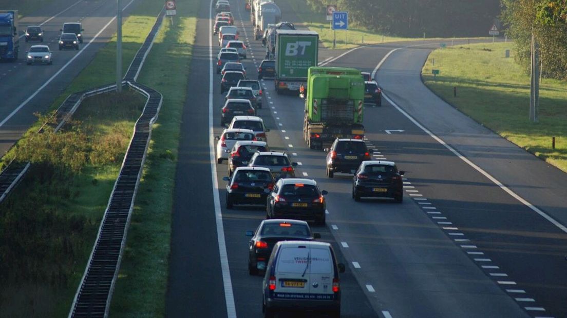 File op de snelweg