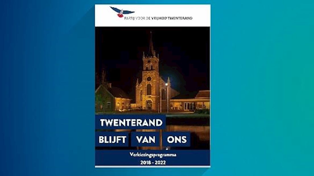 Voorpagina verkiezingsprogramma PVV Twenterand