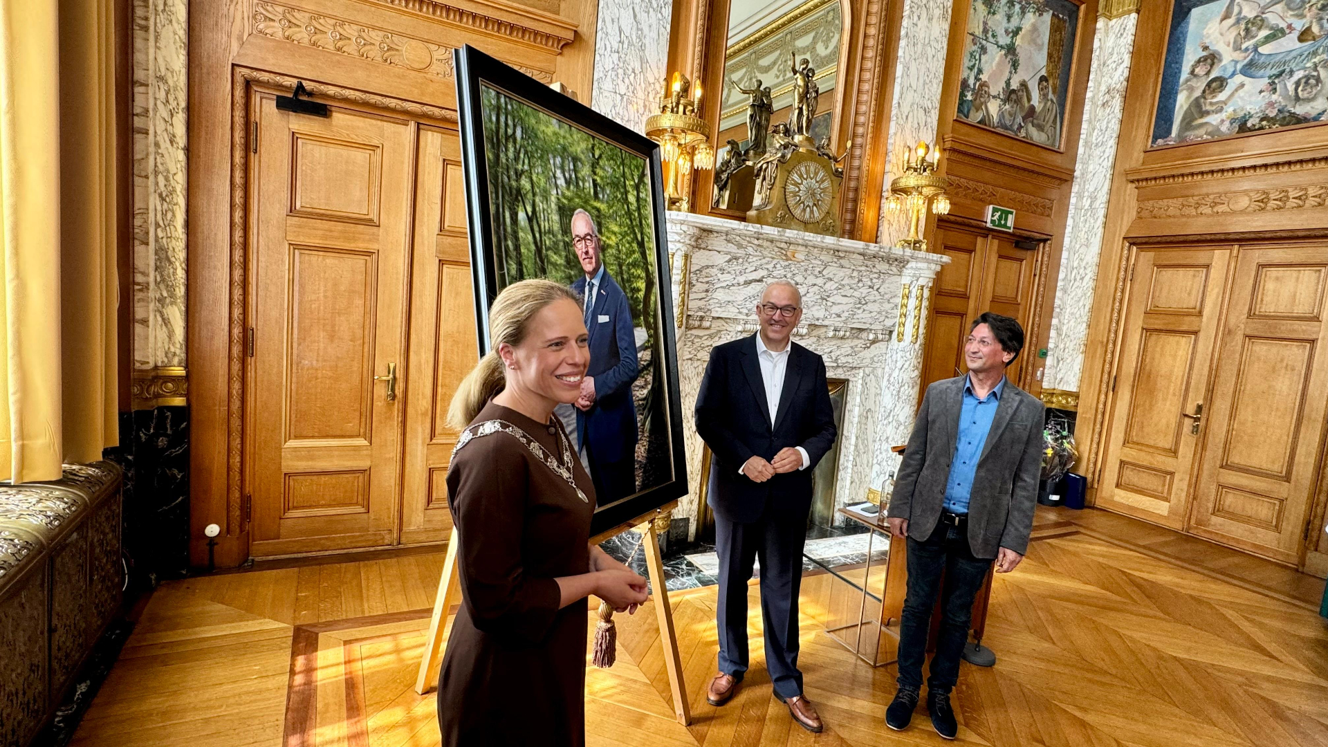 Burgemeester Carola Schouten, Ahmed Aboutaleb en schilder Ahmad Haraji