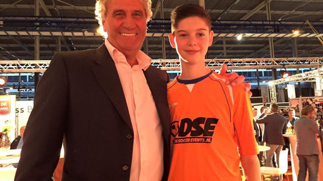 Jean-Marie Pfaff met Jobbe Mathijssen (13) uit Elst