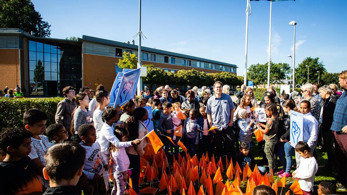 Demonstratie tegen de uitzetting van drie kinderen