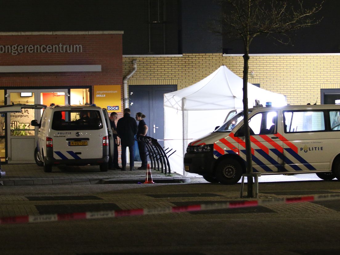 De plek waar het slachtoffer werd doodgestoken.