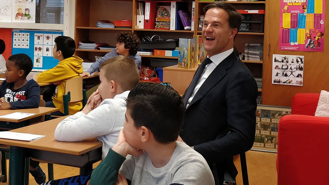 Mark Rutte bezoek Haagse basisschool