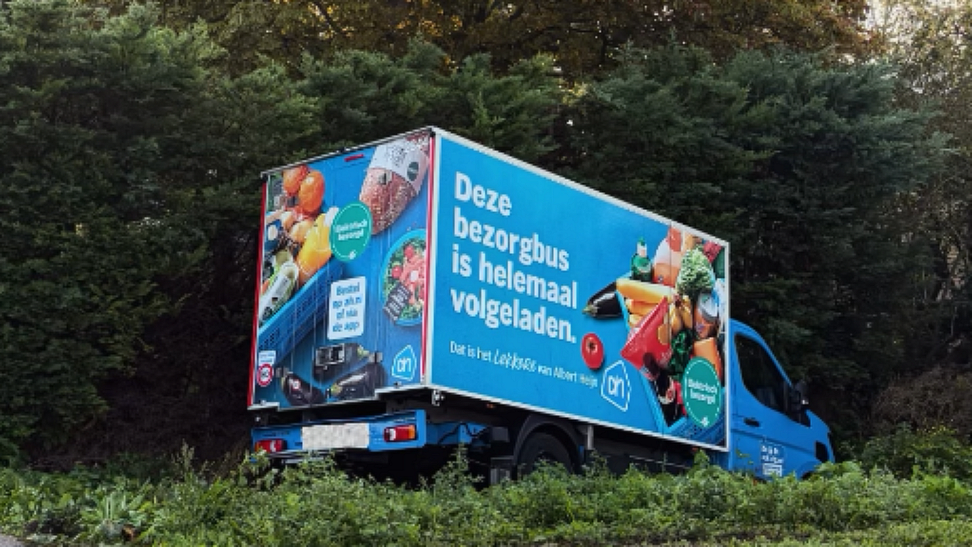Bestuurder rijdt met bezorgbus van de dijk.
