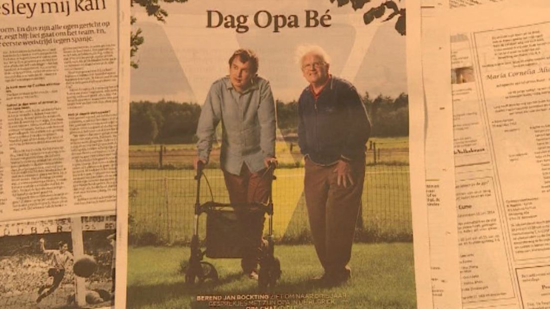 De ogen van opa Bé (93) uit Hummelo zijn de laaste tijd zó achteruit gegaan dat hij niet meer in staat is om met zijn kleinzoon Berend Jan Bockting (30) uit Amsterdam te chatten.