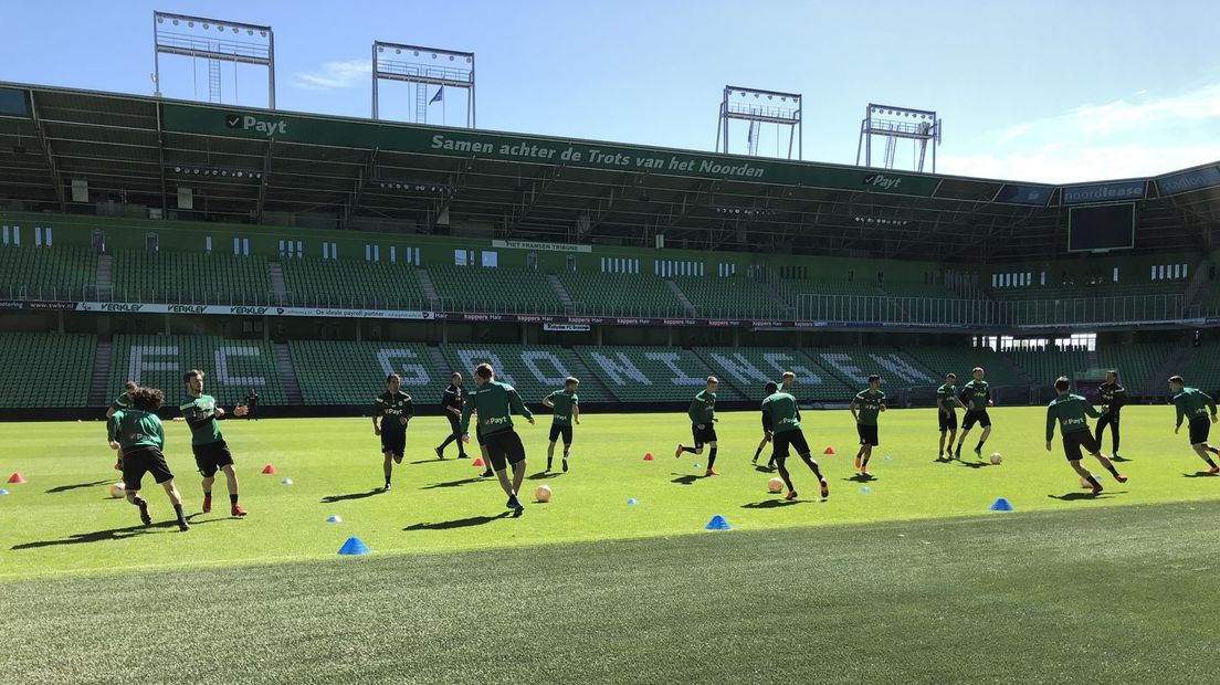 FC Groningen tijdens de laatste training