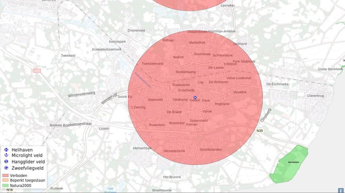 De lucht boven Enschede is verboden gebied voor drones