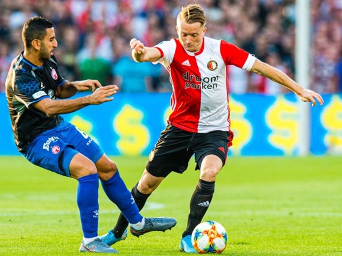 Sam-Larsson, eerder dit jaar tegen Hapoel Beer Sheva. VK-Sportphoto-Yannick-Verhoeven