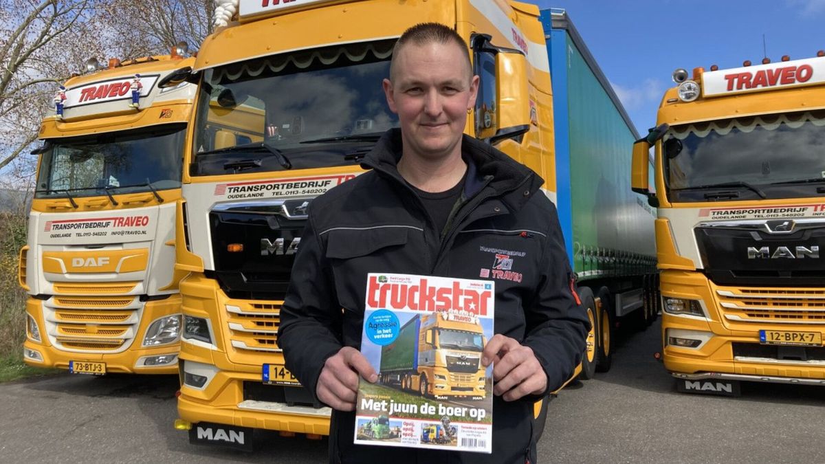 Jasper staat met zijn truck op de cover van Truckstar: 'Je ligt in de supermarkt, de benzinepomp, ov