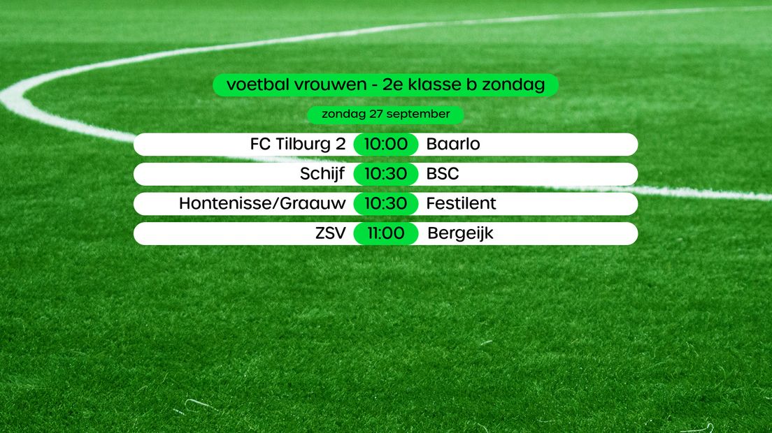 Programma 2e klasse B zondag vrouwen, swipe voor stand