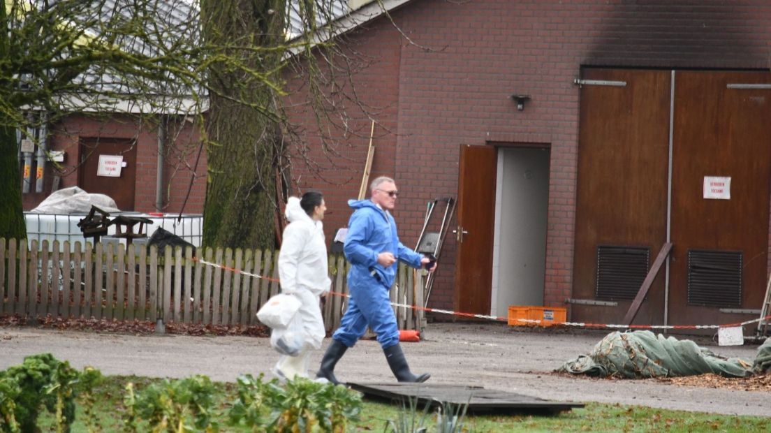 Bij de pluimveehouderij in Den Ham worden voorbereidingen getroffen voor ruiming