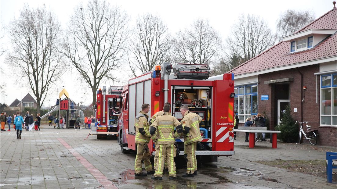 De brand ontstond bij een digibord