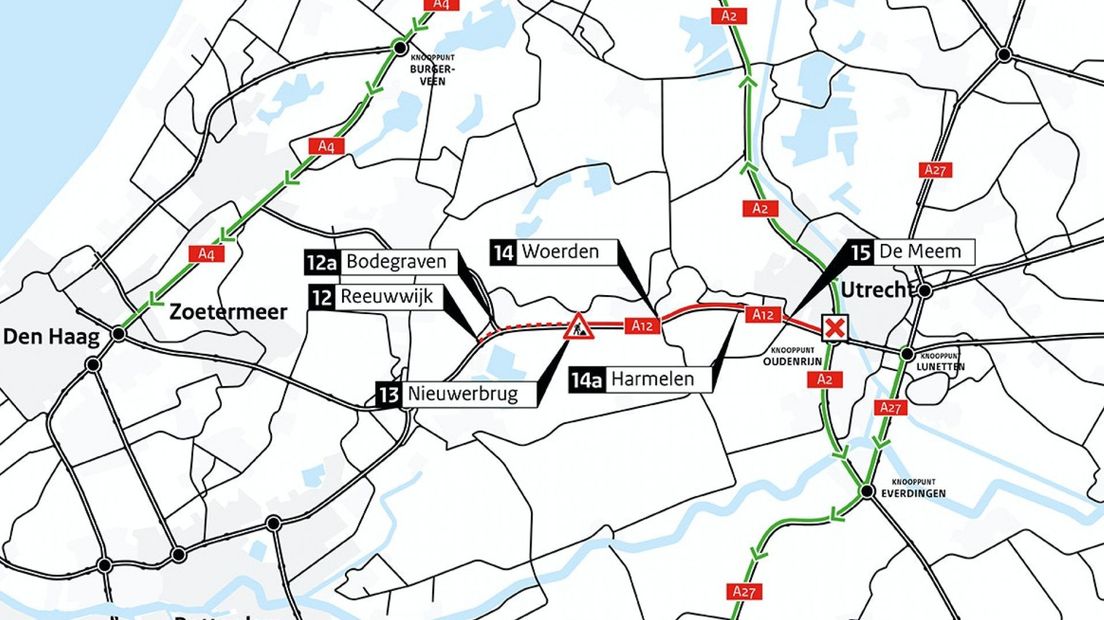 De A12 gaat vanaf 27 september negen dagen dicht