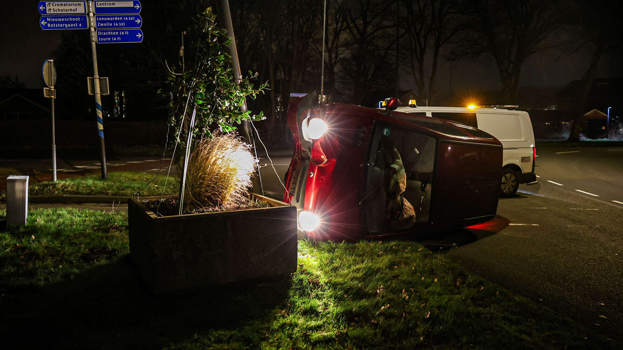 De auto op syn kant