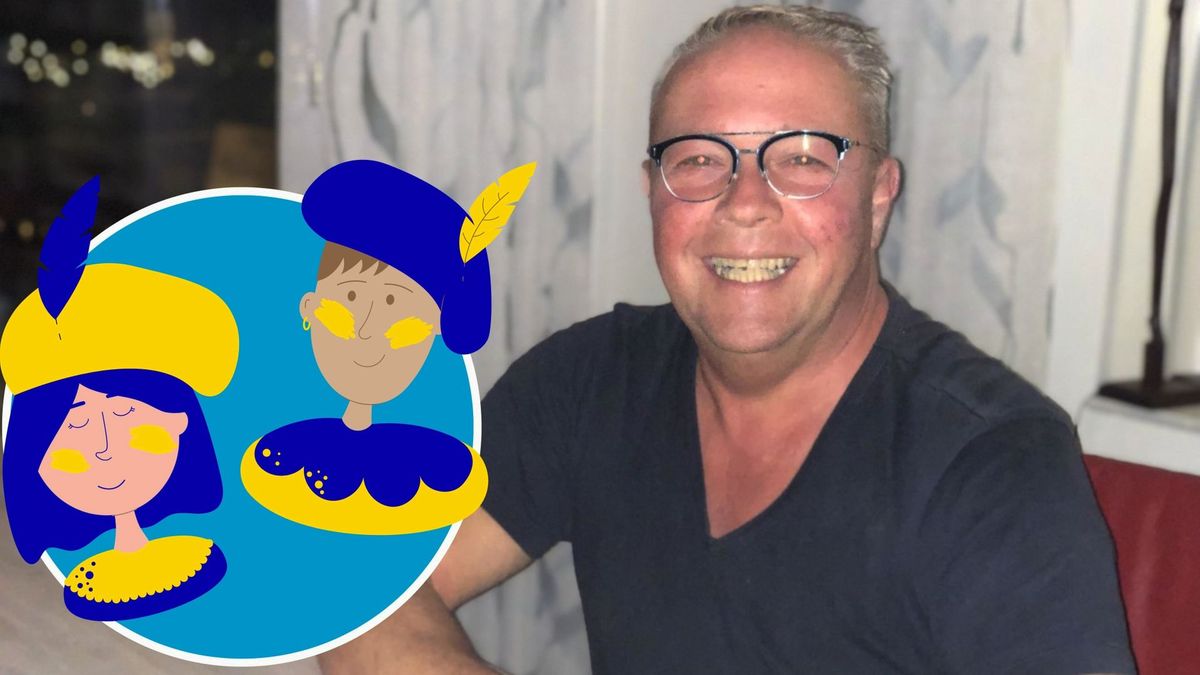 Geelblauwe pieten tijdens sinterklaasintocht Oostkapelle: 'Ik hoop dat het goed uitpakt'