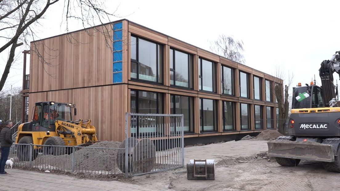 Containerwoningen op de Sumatrastraat in Leiden. 