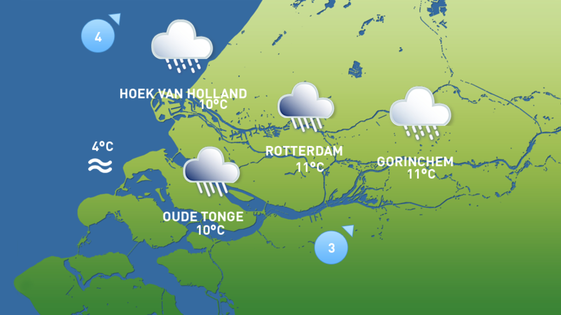 Het weer van vandaag: regenachtig en zacht