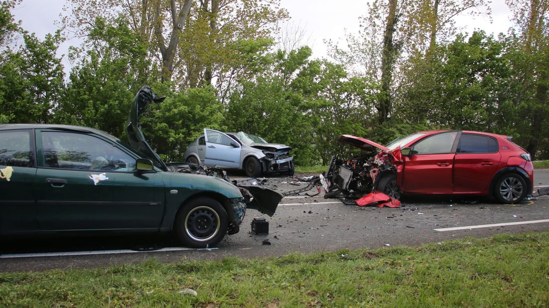 Drie auto's waren bij het ongeluk betrokken