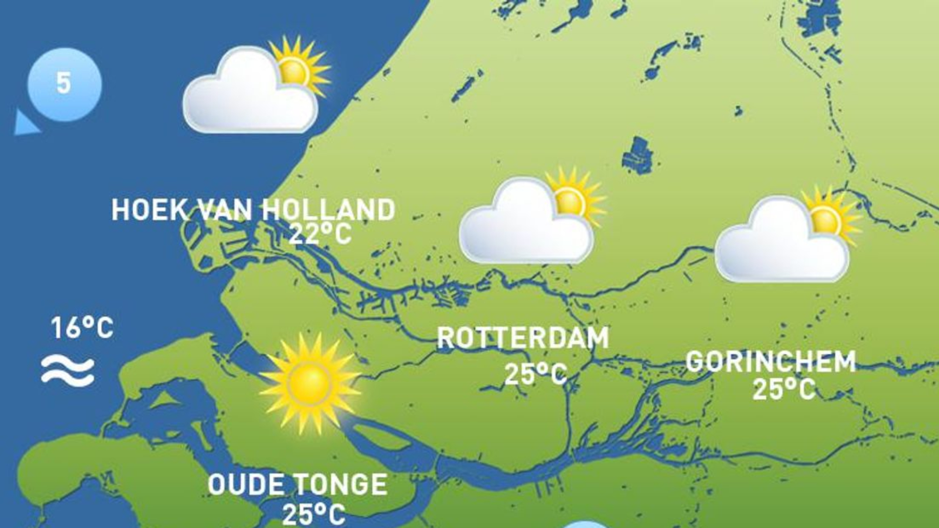 De weerkaart van woensdag 27 mei