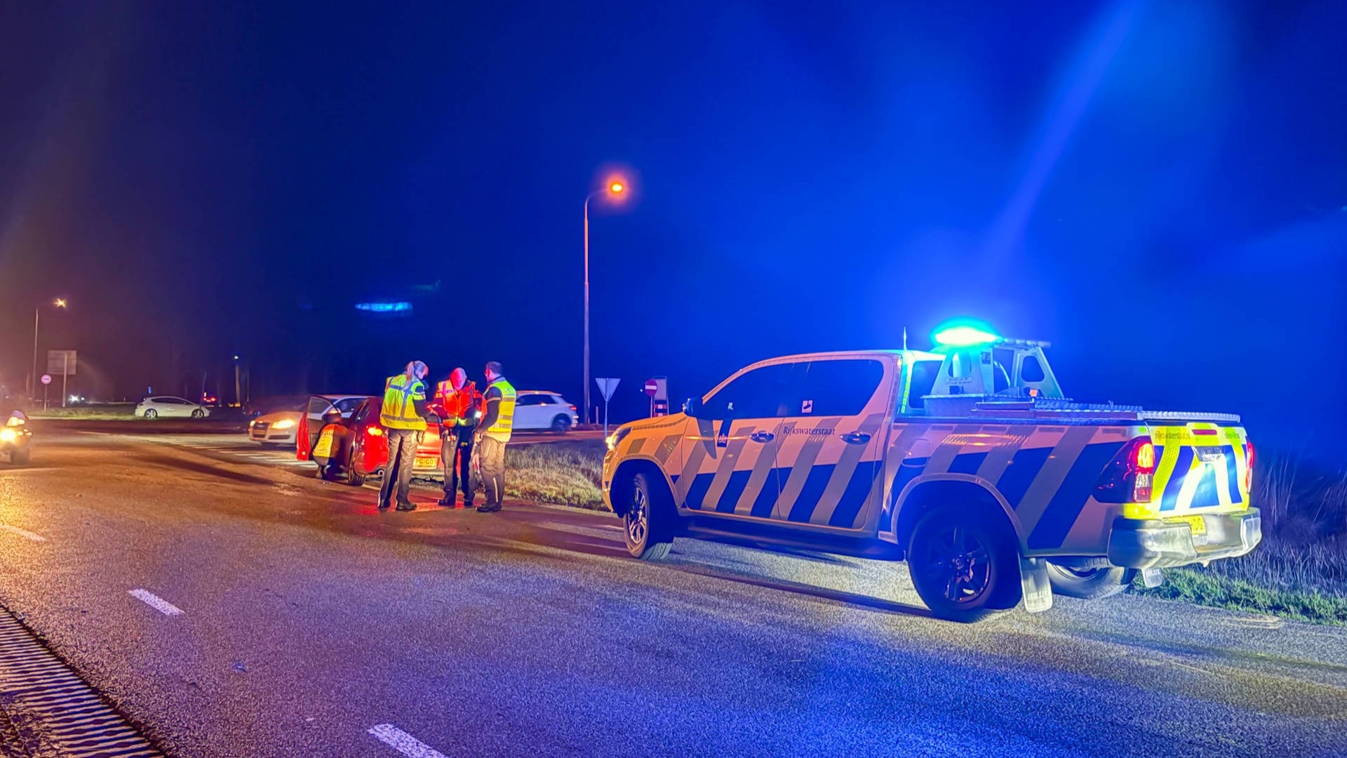 Ongeval onderaan afrit A7 bij Niebert.
