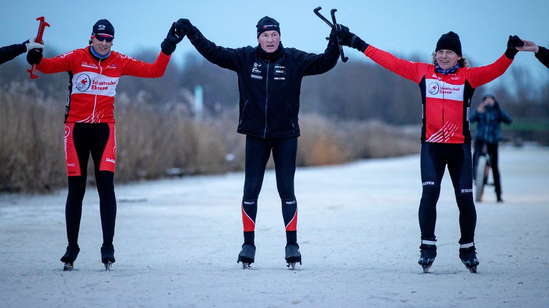 De winnaar van de laatste editie van de Elfstedentocht heeft zondag een groot deel van de tocht opnieuw gereden