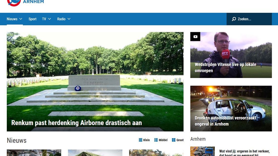 Nieuwe site voor RTV Arnhem