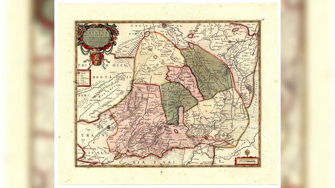 De kaart van Pijnacker uit 1634 (Rechten: Drents Archief)