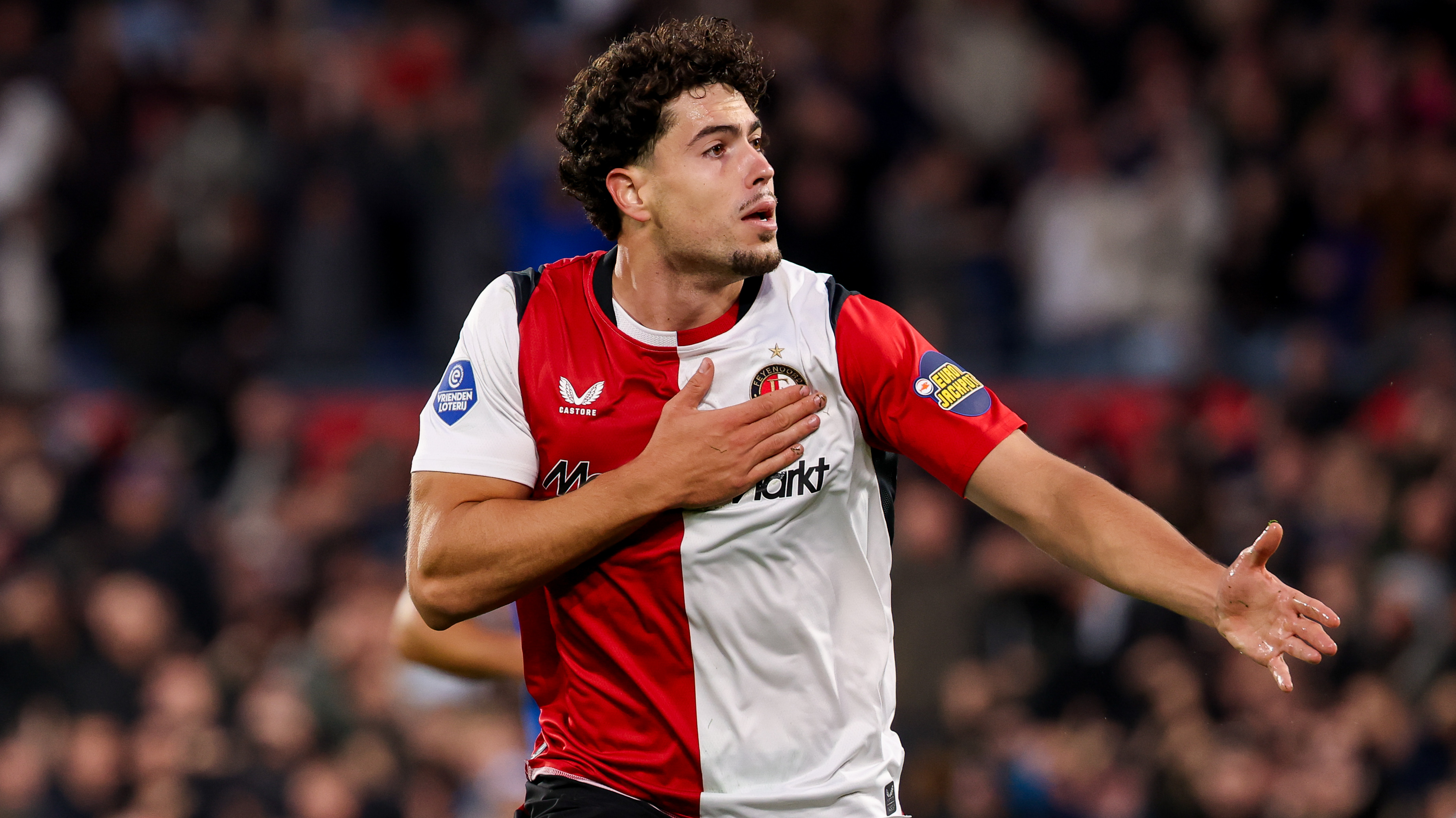 Nacho Ferri na de openingsgoal voor Feyenoord tegen AZ