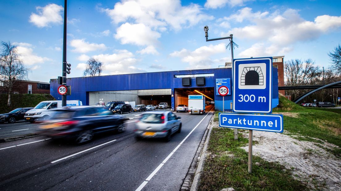 De Parktunnel richting Den Haag is de komende weken doordeweeks afgesloten