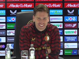 Gijs Smal na de gewonnen wedstrijd van Feyenoord op Telstar