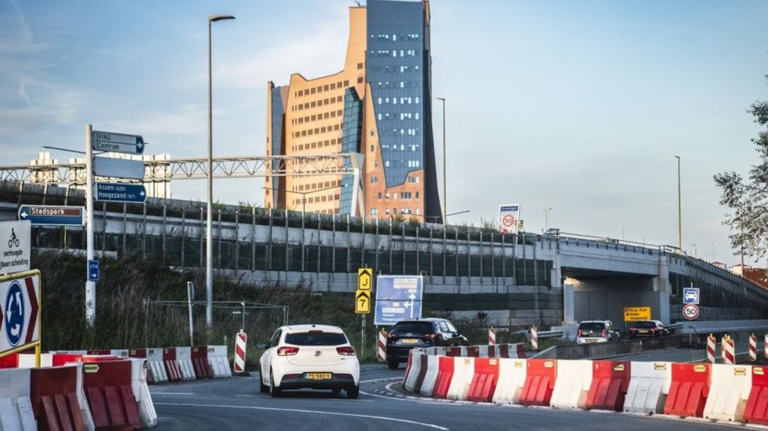 De verbindingsboog van de A7 naar de westelijke ringweg kan worden gebruikt