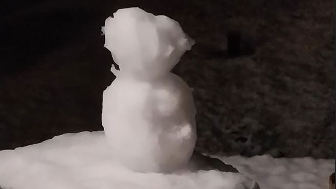 In Apeldoorn is al een eerste sneeuwpopje gemaakt